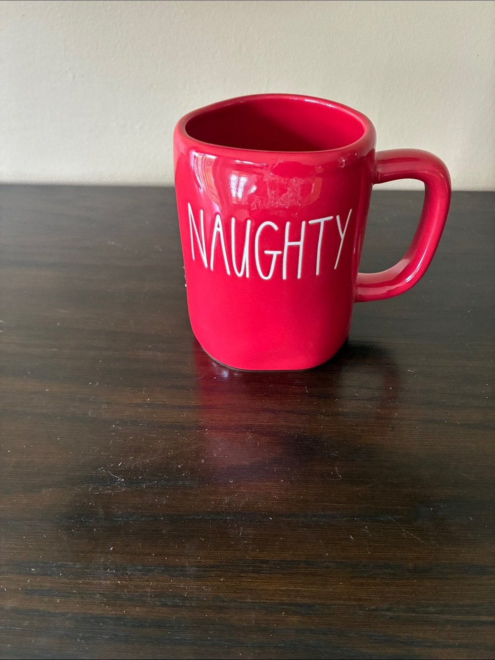 Rae Dunn Red 'Naughty' Ceramic Mug